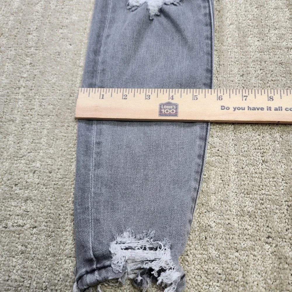 American Eagle Jeans Women 6 Short Super Hi Rise Jegging Stretch Distressed Gray